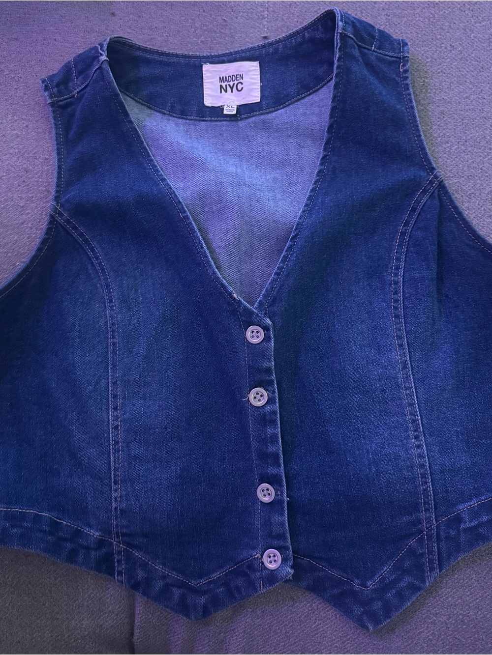 Madden NYC Blue Denim Vest